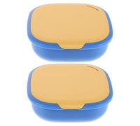 GARVALON 2pcs Portable Retainer Box Aligner Case with Magnetic Closure Compact Denture Holder for Night Guard Storage Travel-friendly Mouth Guard Organizer