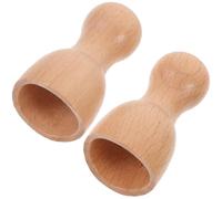 GARVALON 2pcs Portable Wooden Massage Cups Small Shoulder Neck Back Massager Tool for Muscle Relaxation and Sore Body Relief Lightweight Manual Sculpting Accessory for Thighs and Head