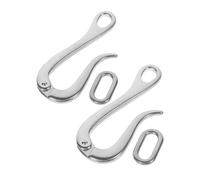 GARVALON 2pcs Quick Release Stainless Steel Ship Hook Heavy Duty Portable Boat Hook for Sailing Life Boat Rescue and Docking Easy Open Close Design for Outdoor Use
