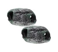 GARVALON 2Pcs Realistic Fish Cave Aquarium Accessory Large Stone Turtle Tank Decoration for Household Aquariums and Lizard Terrariums Hiding Spot for Cichlids and Small Fish