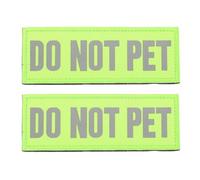 GARVALON 2Pcs Reflective Do Not Pet Dog Harness Patch Nylon Service Dog Vest Sticker for Enhanced Night Visibility and Easy Replacement