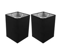 GARVALON 2pcs Square Fabric Table Lamp Shades for Bulbs Decorative Cloth Covers with Soft Light Diffusion Easy Installation for Indoor Lighting and Living Bedroom Decor
