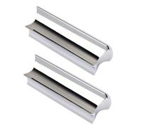 GARVALON 2pcs Stainless Steel Guitar Slides Professional Hard Chrome Plated Finger Slide for Acoustic Electric Guitars and String Instruments Tone Bar for Guitarists