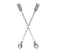 GARVALON 2pcs Stainless Steel Long Handle Lab Spoon for Graphite Crucible Cleaning and Additive Scooping, Metal Maintenance Tool Suitable for Laboratory and Industrial Use