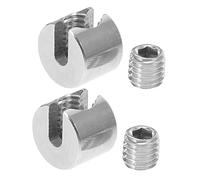 GARVALON 2pcs Stainless Steel Wire Rope Clamps Cable Fasteners Acid Alkali Resistant Compact Wire Clips for Outdoor Fence Brick Wall Wood and Siding Use