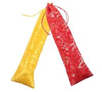 GARVALON 2pcs Thickened Drawstring Brocade Storage Bags for Scrolls and Artwork Large Capacity Oriental Silk Organza Pouches with Elegant Tassel Accent Multipurpose Chinese Calligraphy and