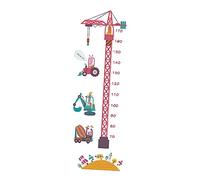 GARVALON 2pcs Tower Crane Cartoon Child Height Chart for Wall PVC Kids Height Sticker, Easy Apply No Residue Wall Decal for Bedroom Home Decoration