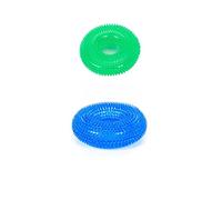 GARVALON 2Pcs Tpr Dog Chew Round Rings for Teeth Cleaning and Chewing Training Water Resistant Flexible Rubber Pet in Blue and Green for Puppies and Adult Dogs