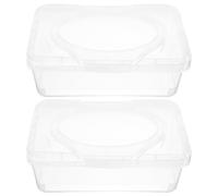 GARVALON 2Pcs Transparent Wipes Dispenser Box with Dustproof Cover Portable Tissue Storage Container for Travel Bathroom Kitchen Nursery PP Holder for Wet and Dry Wipes