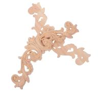 GARVALON 2pcs Unpainted Wood Carved Corner Onlays Floral Appliques Decorative Wooden Trim for Furniture Wall Cabinet Doors Retro Style DIY Wood Embellishments