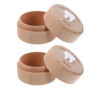GARVALON 2pcs Wooden Tooth Fairy Keepsake Box for Portable Lost Tooth Holder for Boys and Birthday Shower