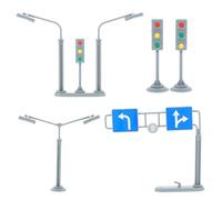 GARVALON 3 Sets of 28pcs DIY Plastic Traffic Sign Model Simulation Road Traffic Signs for Cognitive Safety Games Educational Signal Playset for Boys