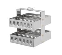 GARVALON 30 Positions Microscope Slides Staining Rack Microscope Glass Slide Rack Stainless Steel Staining Holder Stand For Lab Laboratory