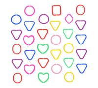 GARVALON 30pcs Geometric Linking Ring for Boy Girl Plastic Chain Links Sensory Toy Links for Boy Girl Cognition for Stroller Hanging Toys