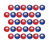 GARVALON 30pcs Shuffleboard Sliding Game Pucks and Curling Table Accessories, Blue and Red Mini Tabletop Shuffleboard Replacement Pucks for Family Board Games and Party Use