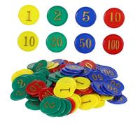 GARVALON 320pcs Plastic Poker Chips Abs Learning Counters with Number Values for Math Counting Sorting Adding and Subtracting Educational Game Tokens