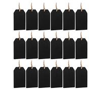 GARVALON 32pcs Tag Chalkboard Tags Wooden Material with Hanging Holes and Twine and Concise Design for Wedding Party and Valentine's Day Decorations