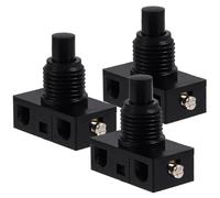 GARVALON 3pcs Black Self-reset Foot Pedal Switch Push Button Replacement for Household Appliances Lighting Control Industrial Foot Switch