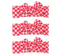 GARVALON 3pcs Headband Plaid Red White Stretchy for Girls Months Boy Girl Bow Hair Accessories Headband for Bow