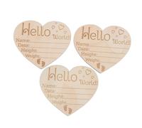 GARVALON 3pcs Heart Shaped Newborn Announcement Sign Name Sign for Nursery Decor for Birth Photography and Safe Design for Expecting Moms