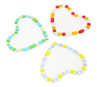 GARVALON 3pcs Heat-resistant Heart-shaped Glass Coasters Transparent Japanese-inspired Coffee Table Decor Insulated Cup Mats for Tea Dining Table Kitchen Office Desk Protection