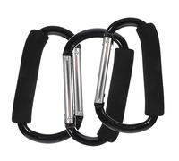 GARVALON 3pcs Heavy Duty Stroller Hooks Pram Hangers for Baby Buggy Shopping Bags Portable Aluminum Carabiners Sturdy Stroller Accessories for Parents