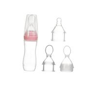 GARVALON 3Pcs Nursing Silicone Spoon Bottle for Newborns Soft Squeeze Feeding Bottle with Ergonomic Spoon Head for Rice Porridge Milk Juice Portable and Easy to Clean Training Feeder in