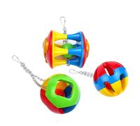 GARVALON 3pcs Parrot Ball Hollow-out Foot Grasp Balls Educational Sensory Texture for Cockatiels Parakeets and Small Birds Exercise and Skill Development Random Color
