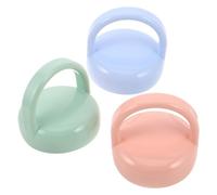 GARVALON 3Pcs Reusable Plastic Milk Bottle Caps with Handles, Leakproof Screw Lid Replacement Set in Blue, Pink, Green for Travel and Bottle Accessories