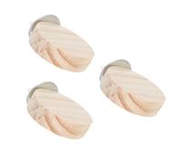 GARVALON 3pcs Wooden Bird Jumping Platforms and Squirrel Springboards with Iron Stands Natural Material Bird Play Stands for Chinchilla and Squirrel Gift for Friends and Family Owning