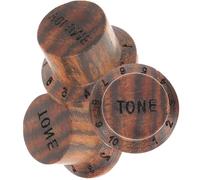 GARVALON 3pcs Wooden Guitar Knobs Top Hat Style Volume and Tone Control for Electric Guitar and Bass Precision Rotary Potentiometer Caps with Scale Instrument Replacement Parts