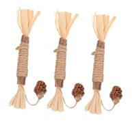 GARVALON 3pcs Wooden Silvervine Cat Chew Sticks for Indoor Cats, Natural Teeth Cleaning Treat, Interactive Catnip Alternative Teaser for Kitten Teething and Dental Care