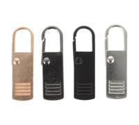 GARVALON 4 Pcs Detachable Zipper Pull Replacements Large Metal Tabs in Silver Black Gold Gunmetal for Backpacks Clothes Bags Wear-Resistant Repair Kit