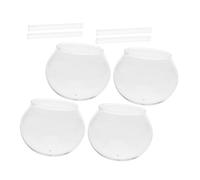 GARVALON 4 Sets Japanese Wind Chimes Glass Dome Kit 8cm Wind Chime Glass with Tubes for DIY Craft Pendant Outdoor Garden Patio Decoration