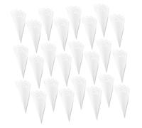 GARVALON 40pcs Biodegradable Wedding Paper Petal Cones Hollow Lace Design Smooth Toss Confetti Holders for Birthday Holiday Party Decorations White Tubes for Festive Events