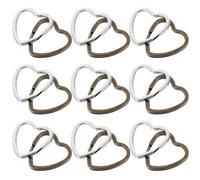 GARVALON 40pcs Heart Shape Metal Keyrings Split Rings Key Chain Ring Bulk Set Silver Antique Bronze for DIY Jewelry Making and Crafting Accessories