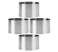 GARVALON 4pcs 8cm Round Stainless Steel Mousse Ring Cake Cookie Baking Mold Set for Doughnut Pastry Dessert Baking and Biscuit Cutting