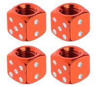 GARVALON 4pcs Aluminum Alloy Dice Style Tire Valve Caps for Cars and Bikes Lightweight Wear-resistant Stem Covers Easy Twist Installation Fit Car Accessories
