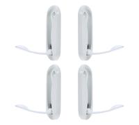GARVALON 4pcs Aluminum Foldable Wall Hooks Heavy Duty Coat and Towel Hangers Hidden Folding Hooks for Bathroom Entryway with Key Holder Space-Saving White Folding