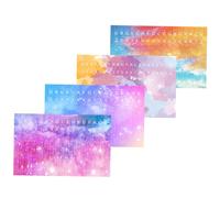 GARVALON 4pcs Assorted Colour Kalimba Note Stickers for Learners, Easy to Operate Pvc Thumb Piano Decals with Creative and Simple Design, for Beginner Music Practice