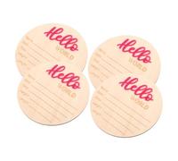 GARVALON 4pcs Birth Sign Card Rustic Wooden Welcome Sign for Boys and Girls for Shower Arrival Decor Announcement Plate