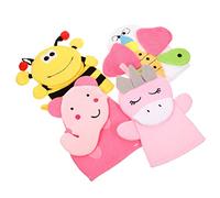 GARVALON 4pcs Cartoon Bath Gloves Adorable Animals Boys and Girls Wash Mitts Composite Cotton Unique Shape Design Creative Bath Supplies for Bathroom Random Style