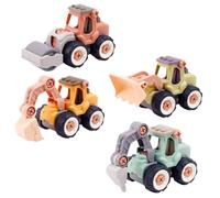 GARVALON 4PCS DIY Assembly Engineering Trucks for, Detachable Construction Vehicle Set, Educational Take Apart Car for Boys and