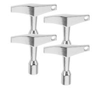 GARVALON 4pcs Drum Key Lug Wrench for Percussion Instruments Lightweight Silver Drum Tuning Tool with Precision Engineering