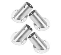 GARVALON 4pcs Elevated Corner Closet Rod Holder Flange Brackets Sturdy Closet Pole Support Sockets Wardrobe Rail Fittings Clothes Rail Holder for Secure Installation