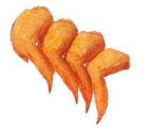 GARVALON 4pcs Fake Chicken Wings Simulation Model Lifelike Food Props for Play Kitchen Early Childhood Decor and Photography Display