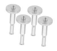 GARVALON 4pcs Microphone Stand Adapter Screw Metal Extension Poles Compatible with Mic Stands and Threaded Accessories Non-slip Surface for Singing Gaming and Recording Use