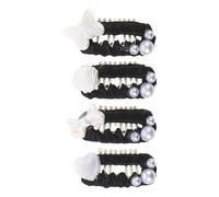 GARVALON 4pcs Mini Puppy Hair Clips with Faux Pearl Beads Cute Snap Claw Accessories for Cats and Small Dogs Portable Pet Hairpins for Daily Styling and Outdoor Adventures