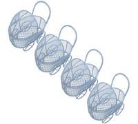 GARVALON 4pcs Miniature Dollhouse Stroller Sky-blue Iron Art Doll Pram for Pretend Play Nursery Decor Lightweight Stroller Accessories for Creative Role Play and Educational Fun