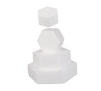 GARVALON 4Pcs Multi-Function Hexagonal Foam Cake Models Lightweight Reusable Dummy Cakes for Decorating Practice Wedding Birthday Party Props
